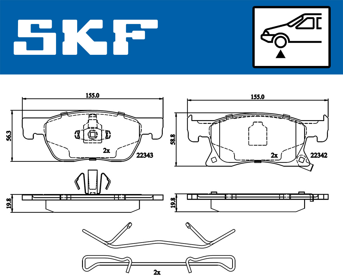 Set placute frana,frana disc VKBP 80291 A SKF